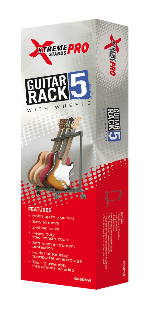 XTREME PRO | GS805W | Multi guitar stand with wheels Pro Series XTREME PRO | GS805W | Multi guitar stand with wheels Pro Series